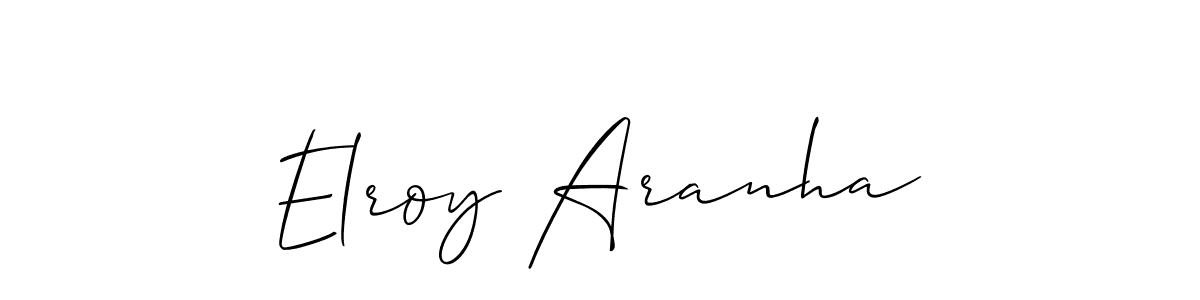 How to make Elroy Aranha name signature. Use Allison_Script style for creating short signs online. This is the latest handwritten sign. Elroy Aranha signature style 2 images and pictures png