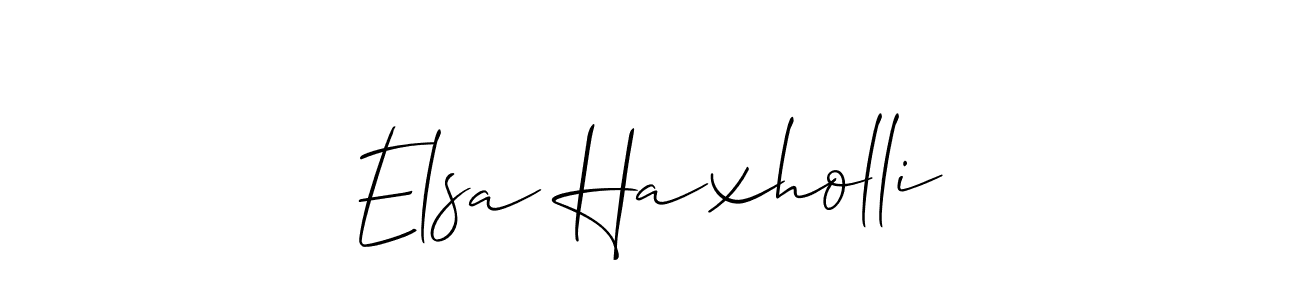 How to make Elsa Haxholli name signature. Use Allison_Script style for creating short signs online. This is the latest handwritten sign. Elsa Haxholli signature style 2 images and pictures png