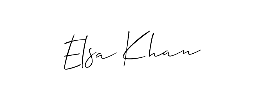 Make a short Elsa Khan signature style. Manage your documents anywhere anytime using Allison_Script. Create and add eSignatures, submit forms, share and send files easily. Elsa Khan signature style 2 images and pictures png