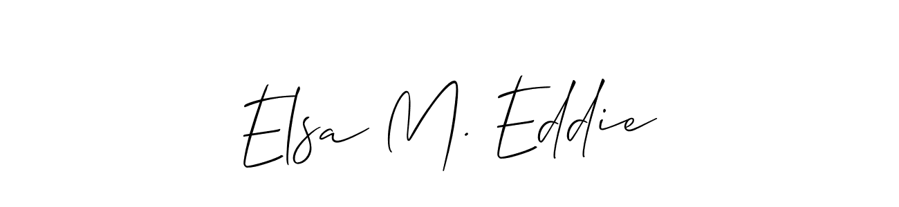 How to Draw Elsa M. Eddie signature style? Allison_Script is a latest design signature styles for name Elsa M. Eddie. Elsa M. Eddie signature style 2 images and pictures png