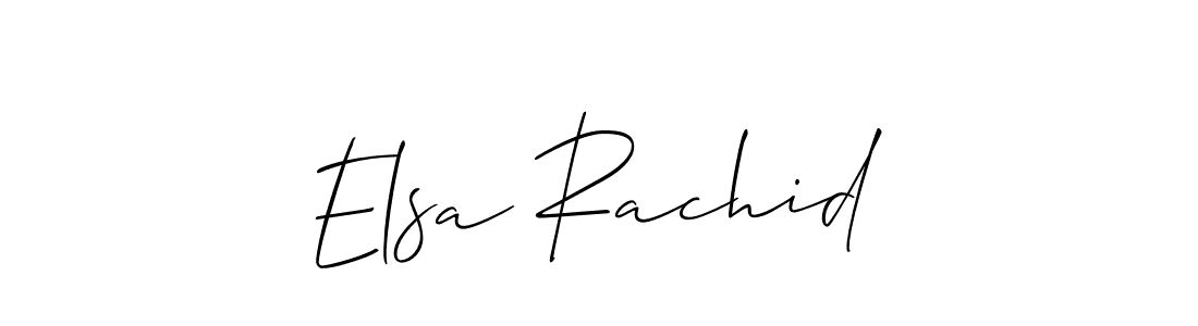 Use a signature maker to create a handwritten signature online. With this signature software, you can design (Allison_Script) your own signature for name Elsa Rachid. Elsa Rachid signature style 2 images and pictures png