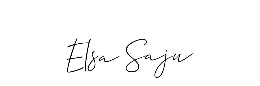 The best way (Allison_Script) to make a short signature is to pick only two or three words in your name. The name Elsa Saju include a total of six letters. For converting this name. Elsa Saju signature style 2 images and pictures png