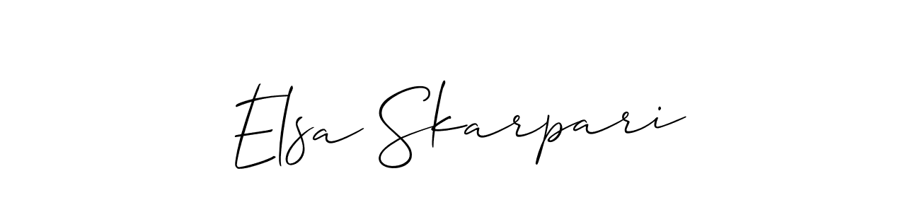 You should practise on your own different ways (Allison_Script) to write your name (Elsa Skarpari) in signature. don't let someone else do it for you. Elsa Skarpari signature style 2 images and pictures png