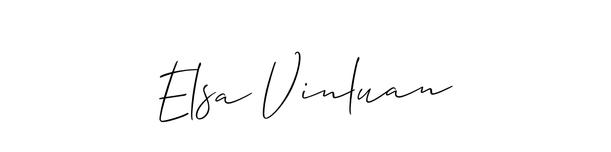 Elsa Vinluan stylish signature style. Best Handwritten Sign (Allison_Script) for my name. Handwritten Signature Collection Ideas for my name Elsa Vinluan. Elsa Vinluan signature style 2 images and pictures png