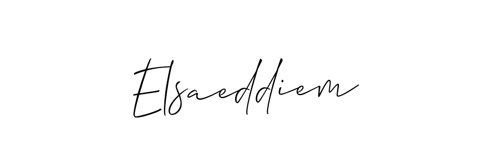 The best way (Allison_Script) to make a short signature is to pick only two or three words in your name. The name Elsaeddiem include a total of six letters. For converting this name. Elsaeddiem signature style 2 images and pictures png