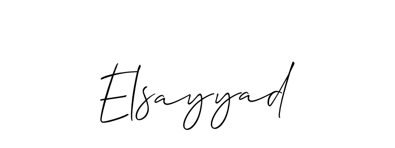 Create a beautiful signature design for name Elsayyad. With this signature (Allison_Script) fonts, you can make a handwritten signature for free. Elsayyad signature style 2 images and pictures png