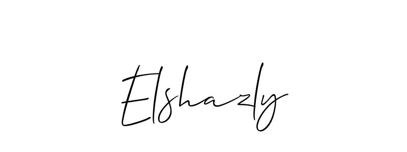 How to make Elshazly name signature. Use Allison_Script style for creating short signs online. This is the latest handwritten sign. Elshazly signature style 2 images and pictures png