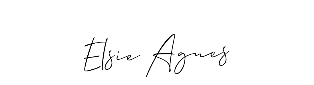 The best way (Allison_Script) to make a short signature is to pick only two or three words in your name. The name Elsie Agnes include a total of six letters. For converting this name. Elsie Agnes signature style 2 images and pictures png