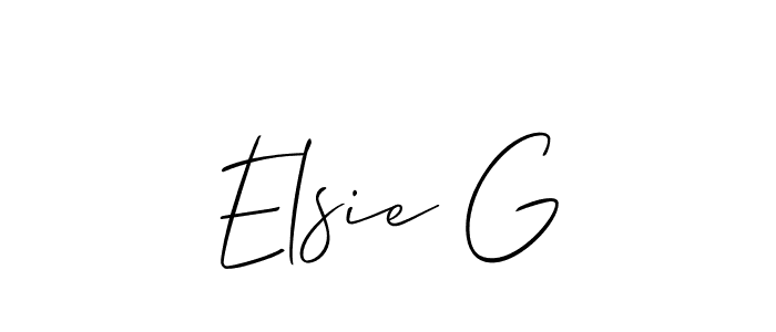 This is the best signature style for the Elsie G name. Also you like these signature font (Allison_Script). Mix name signature. Elsie G signature style 2 images and pictures png