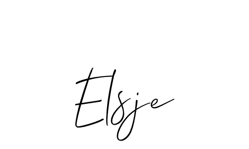 Make a beautiful signature design for name Elsje. With this signature (Allison_Script) style, you can create a handwritten signature for free. Elsje signature style 2 images and pictures png