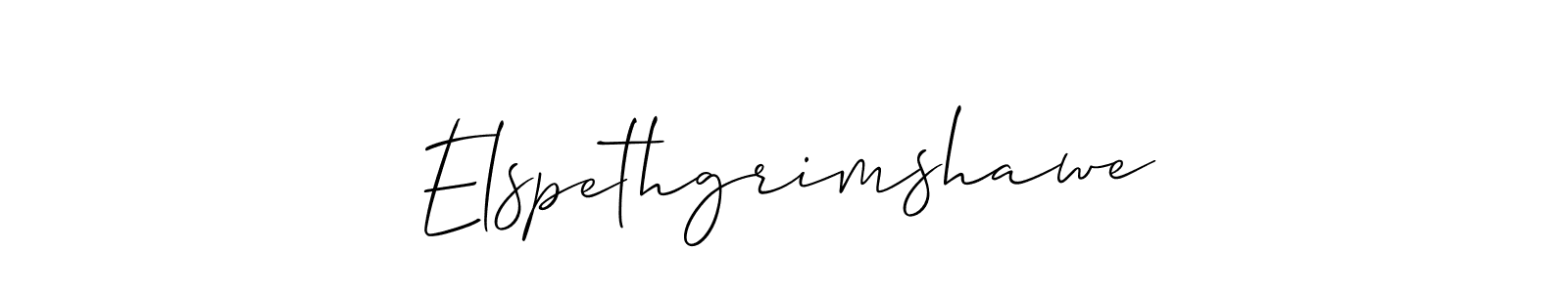 It looks lik you need a new signature style for name Elspethgrimshawe. Design unique handwritten (Allison_Script) signature with our free signature maker in just a few clicks. Elspethgrimshawe signature style 2 images and pictures png
