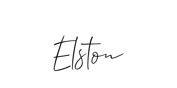 Use a signature maker to create a handwritten signature online. With this signature software, you can design (Allison_Script) your own signature for name Elston. Elston signature style 2 images and pictures png