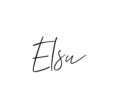 Design your own signature with our free online signature maker. With this signature software, you can create a handwritten (Allison_Script) signature for name Elsu. Elsu signature style 2 images and pictures png