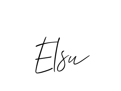 Design your own signature with our free online signature maker. With this signature software, you can create a handwritten (Allison_Script) signature for name Elsu. Elsu signature style 2 images and pictures png