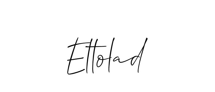 Allison_Script is a professional signature style that is perfect for those who want to add a touch of class to their signature. It is also a great choice for those who want to make their signature more unique. Get Eltolad name to fancy signature for free. Eltolad signature style 2 images and pictures png