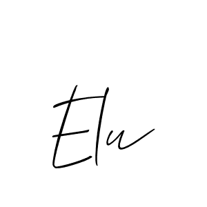 It looks lik you need a new signature style for name Elu. Design unique handwritten (Allison_Script) signature with our free signature maker in just a few clicks. Elu signature style 2 images and pictures png