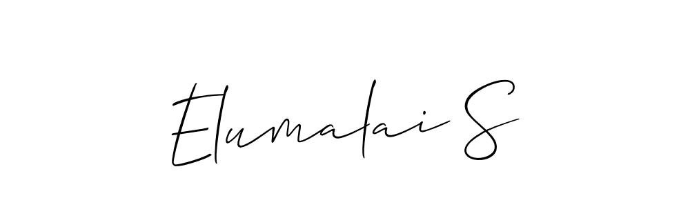 Similarly Allison_Script is the best handwritten signature design. Signature creator online .You can use it as an online autograph creator for name Elumalai S. Elumalai S signature style 2 images and pictures png