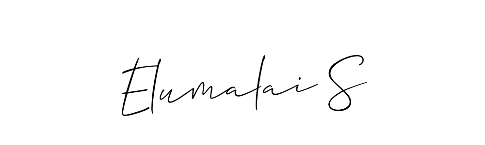 Make a beautiful signature design for name Elumalai S. With this signature (Allison_Script) style, you can create a handwritten signature for free. Elumalai S signature style 2 images and pictures png