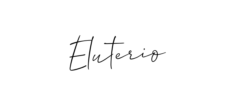 Also You can easily find your signature by using the search form. We will create Eluterio name handwritten signature images for you free of cost using Allison_Script sign style. Eluterio signature style 2 images and pictures png