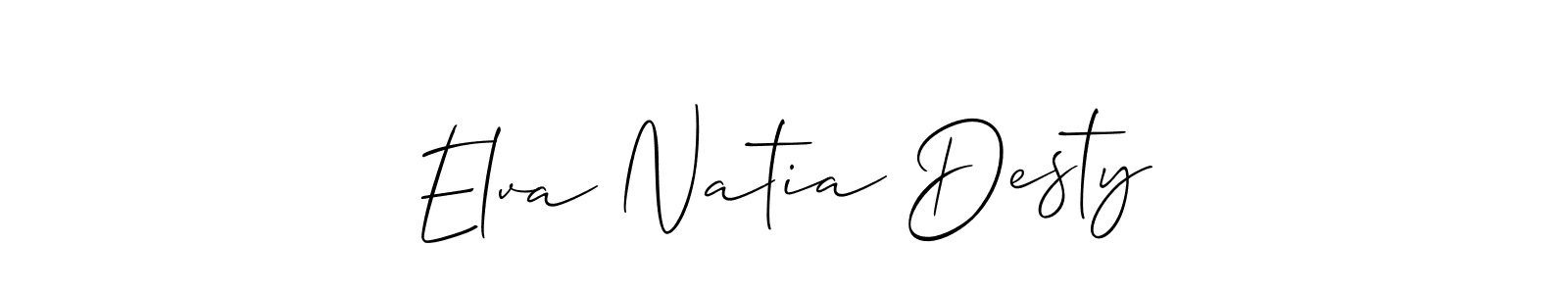 Make a beautiful signature design for name Elva Natia Desty. With this signature (Allison_Script) style, you can create a handwritten signature for free. Elva Natia Desty signature style 2 images and pictures png