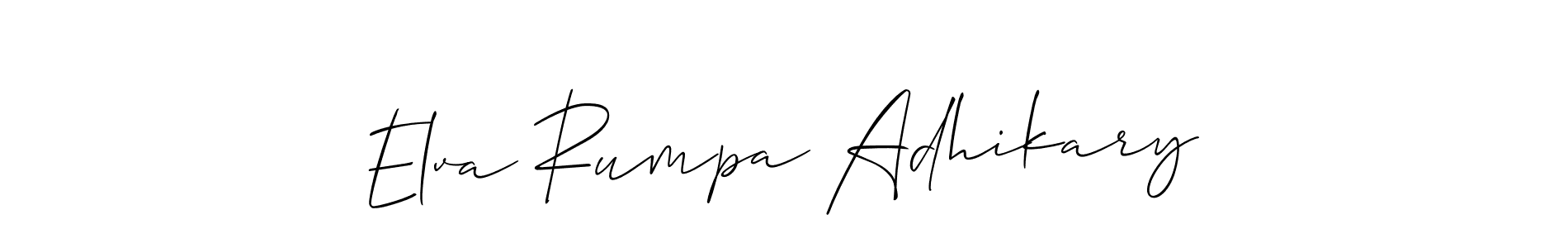 How to Draw Elva Rumpa Adhikary signature style? Allison_Script is a latest design signature styles for name Elva Rumpa Adhikary. Elva Rumpa Adhikary signature style 2 images and pictures png