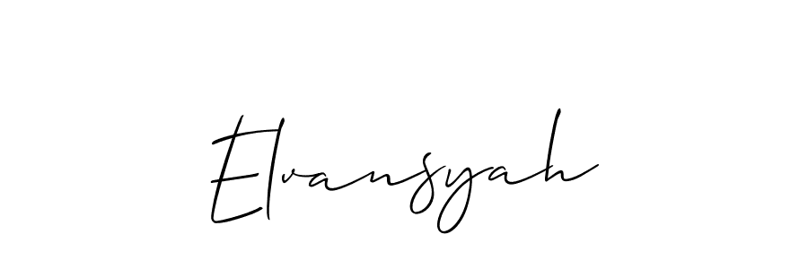 How to make Elvansyah signature? Allison_Script is a professional autograph style. Create handwritten signature for Elvansyah name. Elvansyah signature style 2 images and pictures png