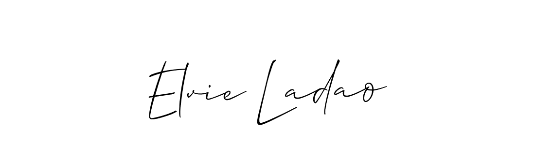 How to Draw Elvie Ladao signature style? Allison_Script is a latest design signature styles for name Elvie Ladao. Elvie Ladao signature style 2 images and pictures png