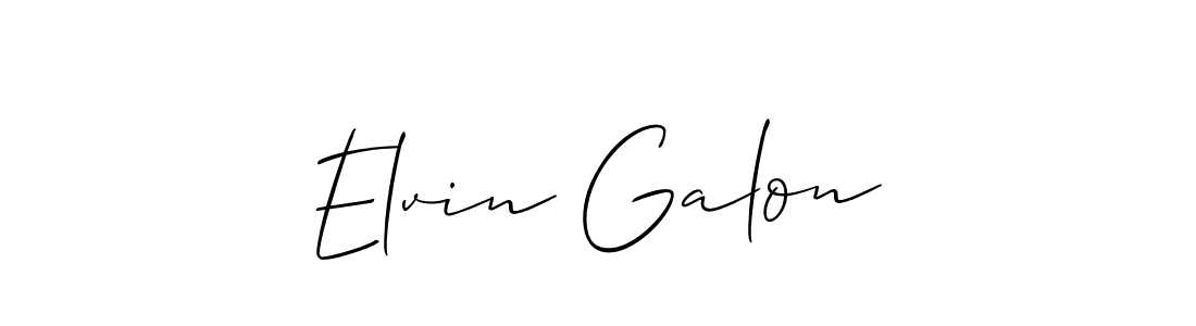 Use a signature maker to create a handwritten signature online. With this signature software, you can design (Allison_Script) your own signature for name Elvin Galon. Elvin Galon signature style 2 images and pictures png