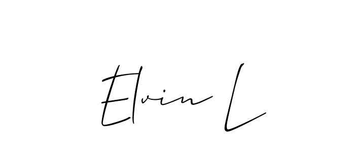 if you are searching for the best signature style for your name Elvin L. so please give up your signature search. here we have designed multiple signature styles  using Allison_Script. Elvin L signature style 2 images and pictures png
