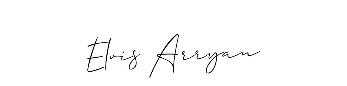 Design your own signature with our free online signature maker. With this signature software, you can create a handwritten (Allison_Script) signature for name Elvis Arryan. Elvis Arryan signature style 2 images and pictures png