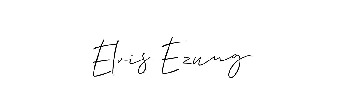 How to Draw Elvis Ezung signature style? Allison_Script is a latest design signature styles for name Elvis Ezung. Elvis Ezung signature style 2 images and pictures png