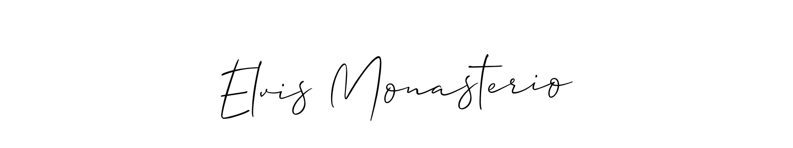 Create a beautiful signature design for name Elvis Monasterio. With this signature (Allison_Script) fonts, you can make a handwritten signature for free. Elvis Monasterio signature style 2 images and pictures png