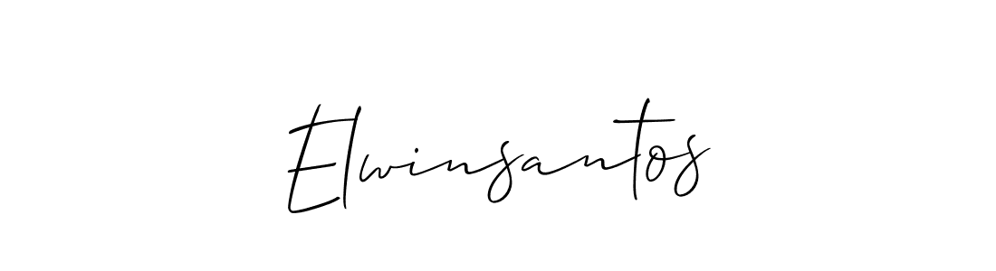 Use a signature maker to create a handwritten signature online. With this signature software, you can design (Allison_Script) your own signature for name Elwinsantos. Elwinsantos signature style 2 images and pictures png