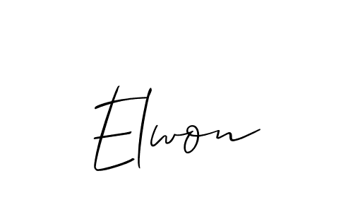 Design your own signature with our free online signature maker. With this signature software, you can create a handwritten (Allison_Script) signature for name Elwon. Elwon signature style 2 images and pictures png