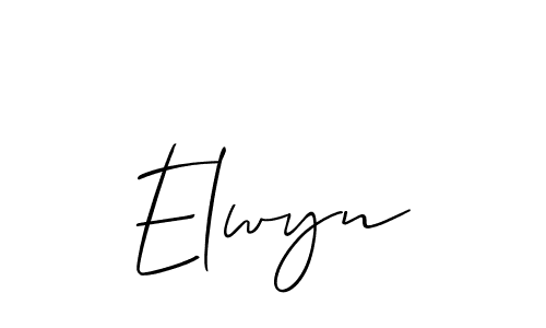 The best way (Allison_Script) to make a short signature is to pick only two or three words in your name. The name Elwyn include a total of six letters. For converting this name. Elwyn signature style 2 images and pictures png