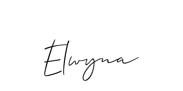 Use a signature maker to create a handwritten signature online. With this signature software, you can design (Allison_Script) your own signature for name Elwyna. Elwyna signature style 2 images and pictures png