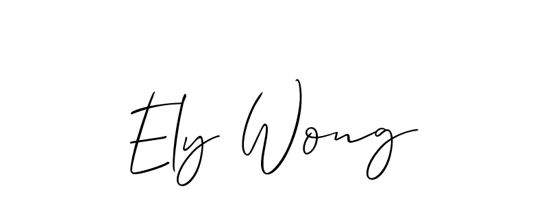 Make a beautiful signature design for name Ely Wong. With this signature (Allison_Script) style, you can create a handwritten signature for free. Ely Wong signature style 2 images and pictures png