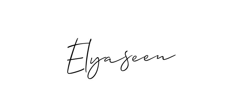 Make a beautiful signature design for name Elyaseen. With this signature (Allison_Script) style, you can create a handwritten signature for free. Elyaseen signature style 2 images and pictures png