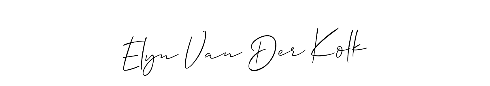 Make a short Elyn Van Der Kolk signature style. Manage your documents anywhere anytime using Allison_Script. Create and add eSignatures, submit forms, share and send files easily. Elyn Van Der Kolk signature style 2 images and pictures png