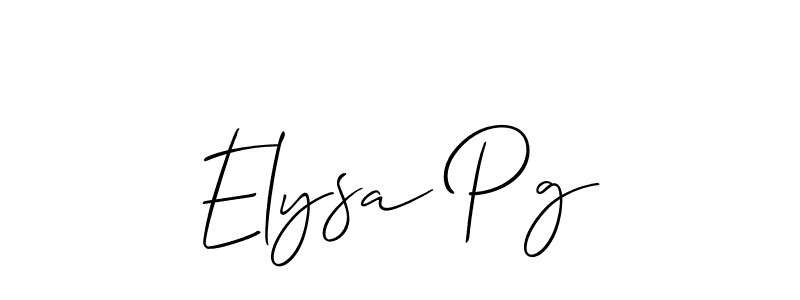 Use a signature maker to create a handwritten signature online. With this signature software, you can design (Allison_Script) your own signature for name Elysa Pg. Elysa Pg signature style 2 images and pictures png