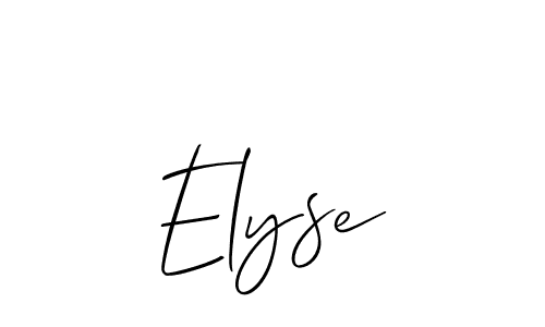 Use a signature maker to create a handwritten signature online. With this signature software, you can design (Allison_Script) your own signature for name Elyse. Elyse signature style 2 images and pictures png