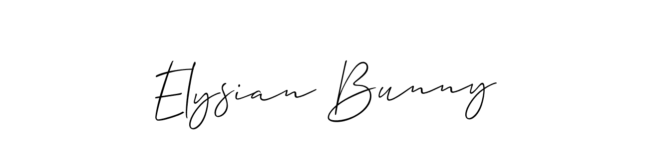 You should practise on your own different ways (Allison_Script) to write your name (Elysian Bunny) in signature. don't let someone else do it for you. Elysian Bunny signature style 2 images and pictures png