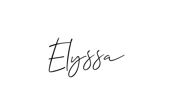 Create a beautiful signature design for name Elyssa. With this signature (Allison_Script) fonts, you can make a handwritten signature for free. Elyssa signature style 2 images and pictures png