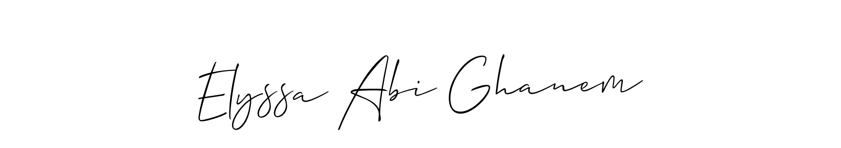 Make a short Elyssa Abi Ghanem signature style. Manage your documents anywhere anytime using Allison_Script. Create and add eSignatures, submit forms, share and send files easily. Elyssa Abi Ghanem signature style 2 images and pictures png