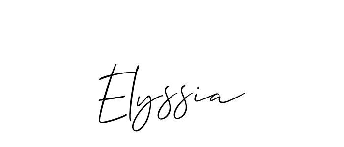 How to make Elyssia signature? Allison_Script is a professional autograph style. Create handwritten signature for Elyssia name. Elyssia signature style 2 images and pictures png
