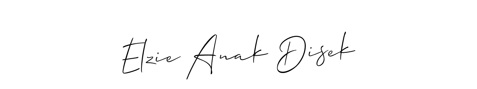 You should practise on your own different ways (Allison_Script) to write your name (Elzie Anak Disek) in signature. don't let someone else do it for you. Elzie Anak Disek signature style 2 images and pictures png