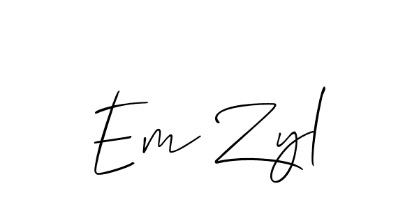 Allison_Script is a professional signature style that is perfect for those who want to add a touch of class to their signature. It is also a great choice for those who want to make their signature more unique. Get Em Zyl name to fancy signature for free. Em Zyl signature style 2 images and pictures png