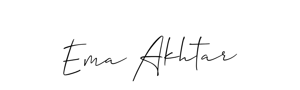 Use a signature maker to create a handwritten signature online. With this signature software, you can design (Allison_Script) your own signature for name Ema Akhtar. Ema Akhtar signature style 2 images and pictures png