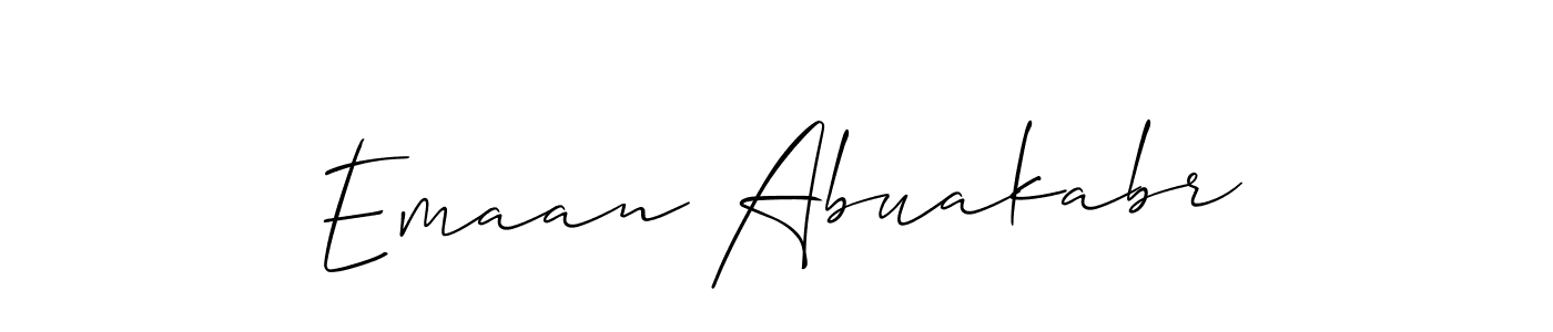 Allison_Script is a professional signature style that is perfect for those who want to add a touch of class to their signature. It is also a great choice for those who want to make their signature more unique. Get Emaan Abuakabr name to fancy signature for free. Emaan Abuakabr signature style 2 images and pictures png