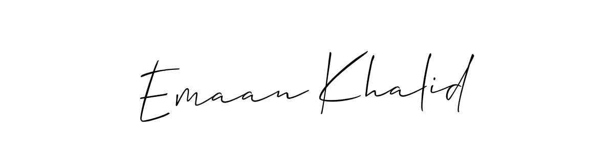 It looks lik you need a new signature style for name Emaan Khalid. Design unique handwritten (Allison_Script) signature with our free signature maker in just a few clicks. Emaan Khalid signature style 2 images and pictures png